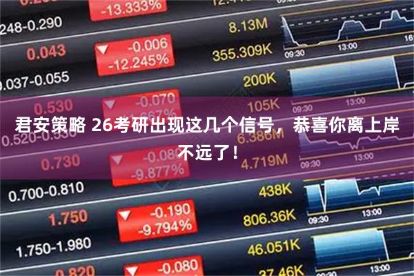 君安策略 26考研出现这几个信号，恭喜你离上岸不远了！